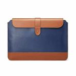 Horizontal Microfiber Color Matching Notebook Liner Bag, Style: Liner Bag  (Blue + Brown), Applicable Model: 13  -14 Inch