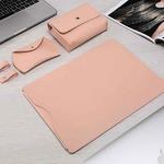 Locked Side Laptop Liner Bag For MacBook 12 inch A1534(4 In 1 Light Pink)