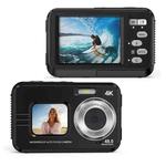 WDC901 3.5m Waterproof 48MP HD Dual Screen Outdoor Sports Digital Camera UK Plug(Black)