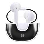 Transparent Semi-In-Ear Stereo Touch Waterproof Noise Reduction Bluetooth Earphones(White Digital Display)