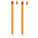 2 Sets 5 In 1 Stylus Silicone Protective Cover + Two-Color Pen Cap + 2 Nib Cases Set For Apple Pencil 1 (Orange)