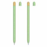 2 Sets 5 In 1 Stylus Silicone Protective Cover + Two-Color Pen Cap + 2 Nib Cases Set For Apple Pencil 1 (Matcha Green)