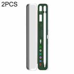 2 PCS Silicone Stylus Storage Box For Apple Pencil 1 / 2(Night Green)