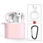 3 PCS For Xiaomi Air 3 in 1 Earphone Silicone Protective Case + Anti-lost Rope + Hook Set(Pink)