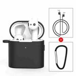 3 PCS For Xiaomi Air 3 in 1 Earphone Silicone Protective Case + Anti-lost Rope + Hook Set(Black)