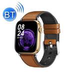 QY03 Smart Business Watch Heart Rate Blood Pressure Step Information Push Sports Bracelet, Colour: Gold Brown Belt