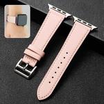 Cowhide Leather Strap Watch Band For Apple Watch Series 9&8&7 41mm / SE 3&SE 2&6&SE&5&4 40mm / 3&2&1 38mm(Pink)