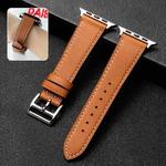 Cowhide Leather Strap Watch Band For Apple Watch Series 8&7 41mm / SE 2&6&SE&5&4 40mm / 3&2&1 38mm(Caramel Brown)