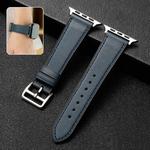 Cowhide Leather Strap Watch Band For Apple Watch Series 8&7 41mm / SE 2&6&SE&5&4 40mm / 3&2&1 38mm( Blue)