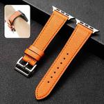 Cowhide Leather Strap Watch Band For Apple Watch Ultra 49mm / Series 8&7 45mm / SE 2&6&SE&5&4 44mm / 3&2&1 42mm(Orange)
