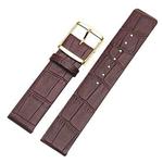 Men And Women Pin Buckle Leather Watch Band For CalvinKlein K2G211 /K2Y236, Size: Tableband Width 16mm(Brown Bamboo Pattern Gold Buckle)