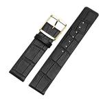 Men And Women Pin Buckle Leather Watch Band For CalvinKlein K2G211 /K2Y236, Size: Tableband Width 18mm(Black Bamboo Pattern Gold Buckle)