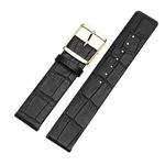 Men And Women Pin Buckle Leather Watch Band For CalvinKlein K2G211 /K2Y236, Size: Tableband Width 22mm(Black Bamboo Pattern Gold Buckle)