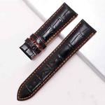 MD005 First Layer Leather Watch Band For Mido MULTIFORT, Size: 23 x 20mm(Black Orange Line)