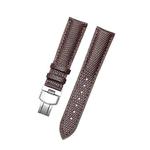 Chain Calfskin Lizard Pattern Watch Band, Size: Strap Width  12mm(Brown Silver Pull Buckle)