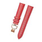 Chain Calfskin Lizard Pattern Watch Band, Size: Strap Width  20mm(Red Rose Gold Pull Buckle)