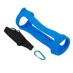 For JBL Charge 4 Bluetooth Speaker Portable Silicone Protective Cover with Shoulder Strap & Carabiner(Blue)