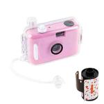 Cute Retro Film Waterproof Shockproof Camera With Disposable Film(Light Pink White Shell)