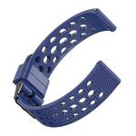 Breathable Silicone Watch Band For Samsung Smart Watches，Size： 22mm (Blue)
