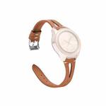 20mm Open Leather Watch Band For Samsung Galaxy Smart Watches(Brown)