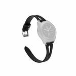 20mm Open Leather Watch Band For Samsung Galaxy Smart Watches(Black)