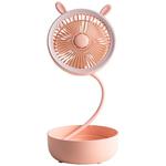 Outdoor Portable Storage Desktop Telescopic Folding Small Fan Aromatherapy Box Fill Light(Pink)