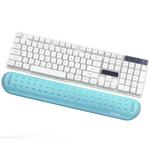 Baona Silicone Memory Cotton Wrist Pad Massage Hole Keyboard Mouse Pad, Style: Large Keyboard Rest (Blue)