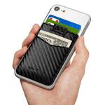 New Bring  Mobile Phone Back Sticker Card Holder Cowhide Bus Card Holder Card Antimagnetic Card Sticker(Carbon Fiber)