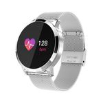 Q8 OLED Color Screen Fashion Smart Watch  IP67 Waterproof, Support Heart Rate Monitor / Blood Pressure Oxygen / Fitness Tracker(Silver Steel Strap)