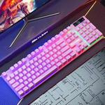 Skylion H600 1600dpi 104-Keys Wired Luminous Keyboard Manipulator Gaming Keyboard, Colour:  Keyboard (Pink)