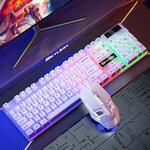 Skylion H600 1600dpi 104-Keys Wired Luminous Keyboard Manipulator Gaming Keyboard, Colour: Mouse And Keyboard (White Rainbow)
