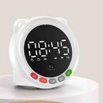 FF-G60Q Cute Bluetooth Speaker Alarm Clock Support FM / TF Card Wireless Mini Clock(White)
