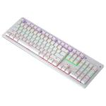 LEAVEN K880 104 Keys Gaming Green Axis Office Computer Wired Mechanical Keyboard, Cabel Length:1.6m(White)