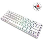 LEAVEN K28 61 Keys Gaming Office Computer RGB Wireless Bluetooth + Wired Dual Mode Mechanical Keyboard, Cabel Length:1.5m, Colour: Red Axis (White)