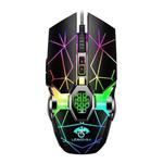 LEAVEN 7 Keys 4000DPI USB Wired Computer Office Luminous RGB Mechanical Gaming Mouse, Cabel Length:1.5m, Colour: S30 Black