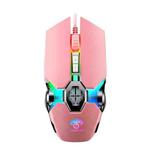 LEAVEN 7 Keys 4000DPI USB Wired Computer Office Luminous RGB Mechanical Gaming Mouse, Cabel Length:1.5m, Colour: S30 Pink