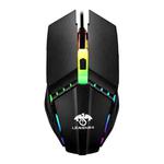 LEAVEN 7 Keys 4000DPI USB Wired Computer Office Luminous RGB Mechanical Gaming Mouse, Cabel Length:1.5m, Colour: S10 Black