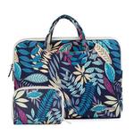 LiSEN LS-116 Simple Laptop Bag Business Laptop Liner Bag, Size: 15.6 inch(Canvas Colorful Leaves Blue)