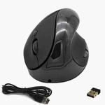 JSY-03 6 Keys Wireless Vertical Charging Mouse Ergonomic Vertical Optical Mouse(Black)