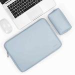 Baona BN-Q001 PU Leather Laptop Bag, Colour: Sky Blue + Power Bag, Size: 13/13.3/14 inch