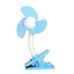 Portable Stroller Fan 360 Degree Clip Mini Fan(Blue EVA)