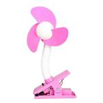 Portable Stroller Fan 360 Degree Clip Mini Fan(Pink EVA)