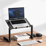 Oatsbasf Folding Computer Desk Laptop Stand Foldable Lifting Heightening Storage Portable Rack,Style: L02  Black