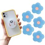 5 PCS Special-Shaped Cartoon Epoxy Retractable Mobile Phone Holder(Blue Flower)