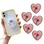 5 PCS Special-Shaped Cartoon Epoxy Retractable Mobile Phone Holder(M63 Pink Rose)