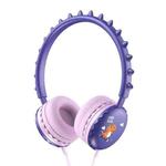 Y18 Cartoon Dinosaur Wired Control Sports Headset with Mic, Cable Length: 1.2m(Purple)