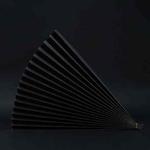 69x39cm Photo Props Hard Cardboard Folding Fan Photography Background Folded Paper(06 Carbon Black)