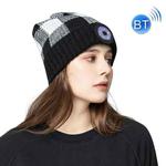 M3-BL Bluetooth LED Music Headset Hat Lady Warm Night Lighting Hat(Black White)