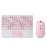 871 9.7 Inch Portable Tablet Bluetooth Keyboard With Touchpad + Mouse Set for iPad(Pink + Mouse)