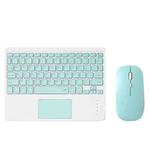 871 9.7 Inch Portable Tablet Bluetooth Keyboard With Touchpad + Mouse Set for iPad(Mint Green + Mouse)